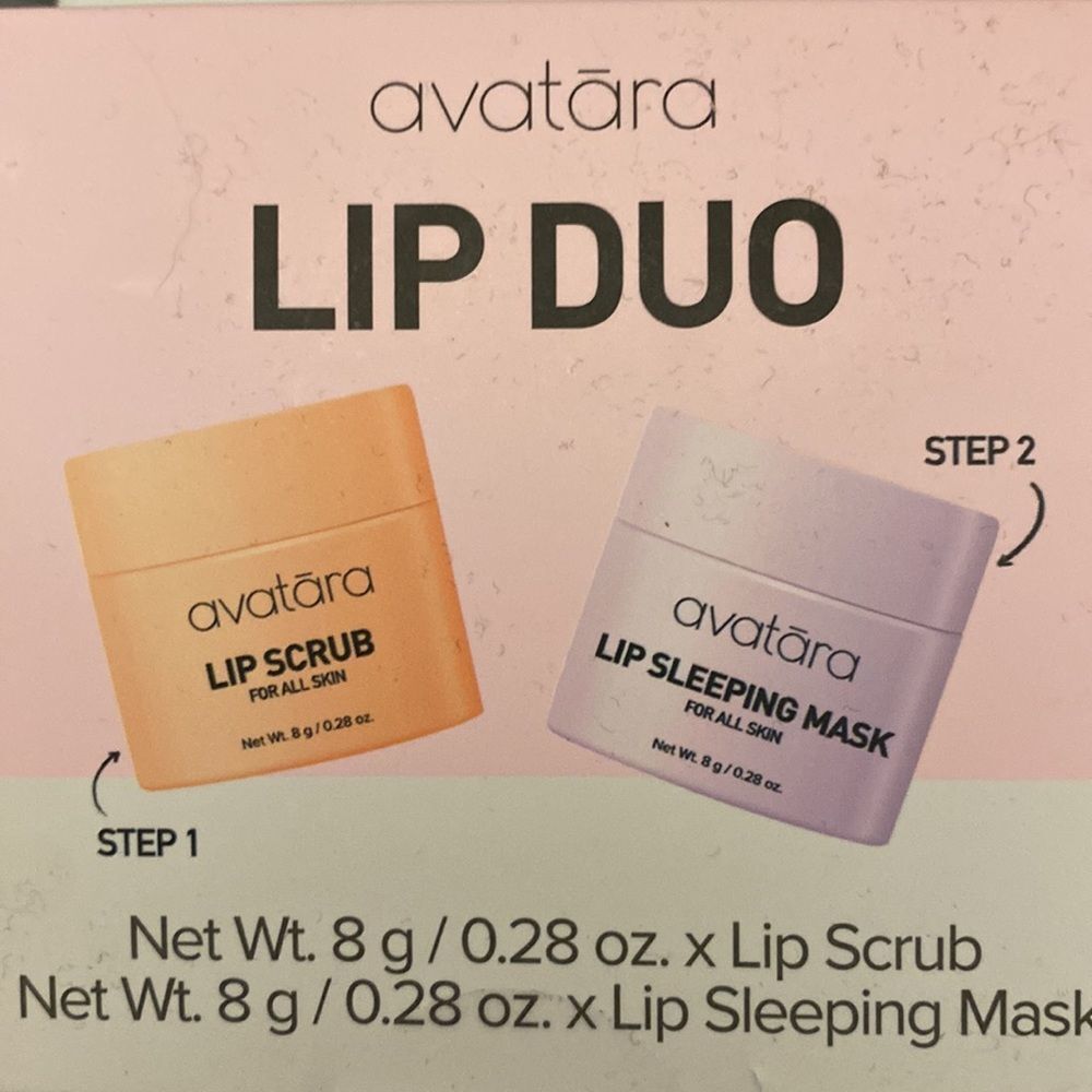 NWT! AVATARA Lip Scrub & Overnight Lip Mask Duo Set